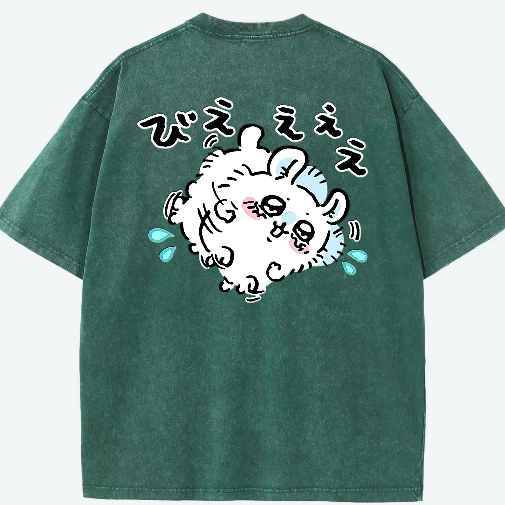（画像用） ちいかわ モモンガ Chii-kawa Momonga 綿100% ヴィンテージ風 半袖Tシャツ（背面プリント）